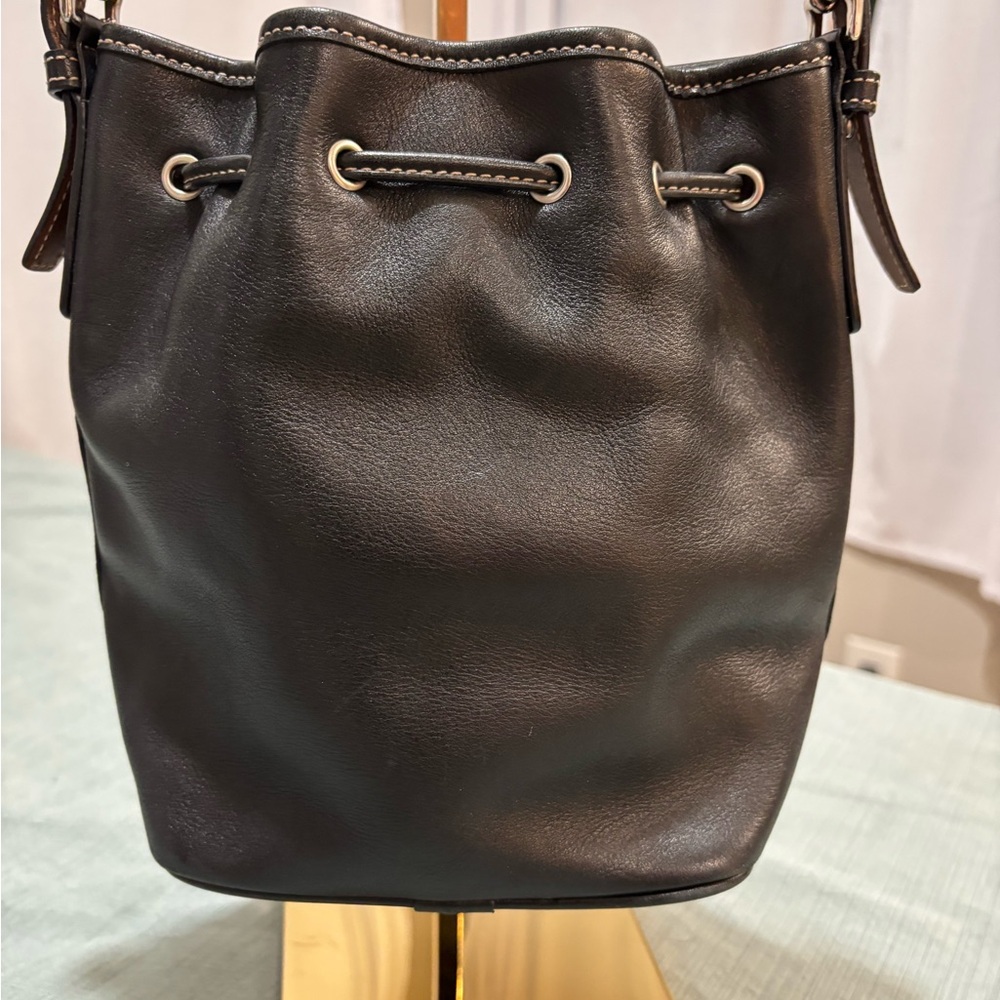 Coach Legacy Black Leather Drawstring Shoulder Bag Vintage Small - Picture 4 of 16